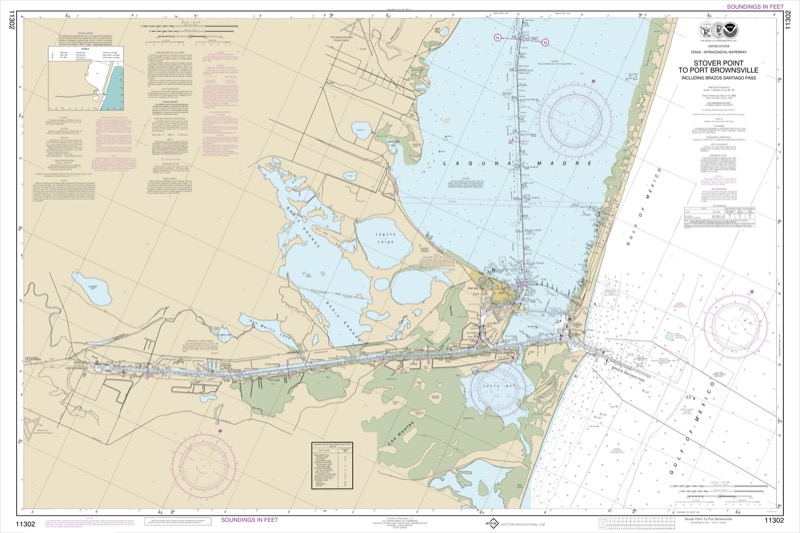 Intracoastal Waterway Stover Point to Port Brownsville, including Brazos Santiago Pass - <i>Chart #11302</i>