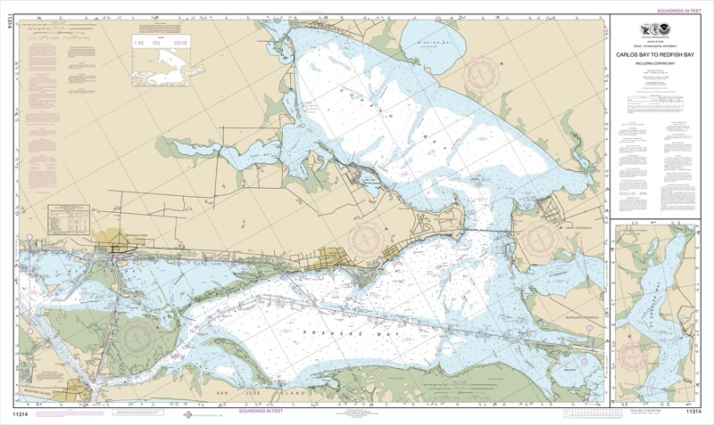Intracoastal Waterway Carlos Bay to Redfish Bay, including Copano Bay - <i>Chart #11314</i>