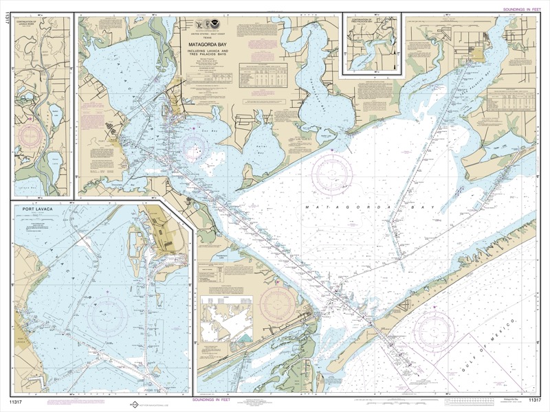 Matagorda Bay including Lavaca and Tres Palacios Bays; Port Lavaca, Continuation of Lavaca River Continuation of Tres Palacios Bay - <i>Chart #11317</i>