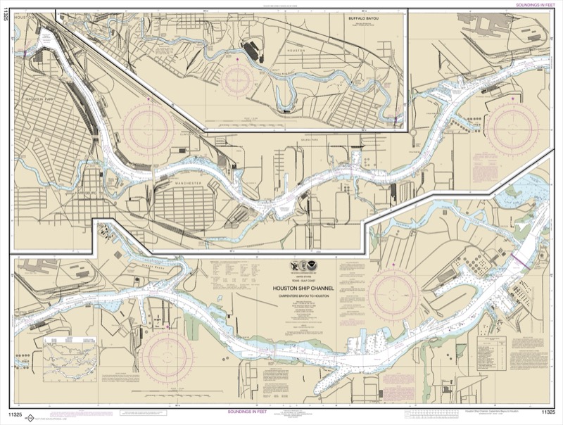 Houston Ship Channel Carpenters Bayou to Houston - <i>Chart #11325</i>