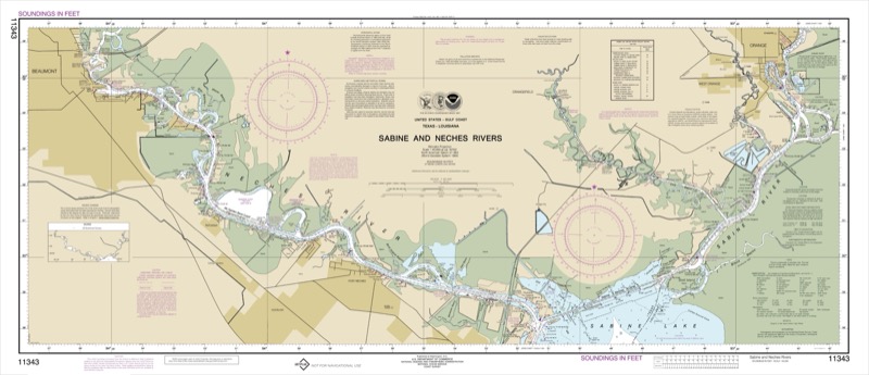 Sabine and Neches Rivers - <i>Chart #11343</i>