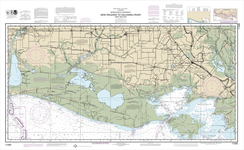 Intracoastal Waterway New Orleans to Calcasieu River West Section - <i>Chart #11345</i>