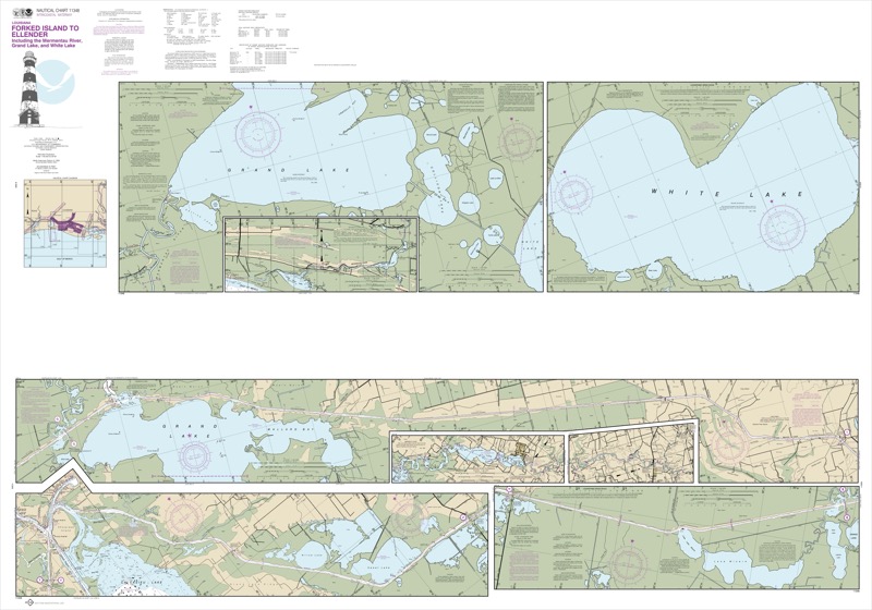 Intracoastal Waterway Forked Island to Ellender, including the Mermantau River, Grand Lake, and White Lake - <i>Chart #11348</i>