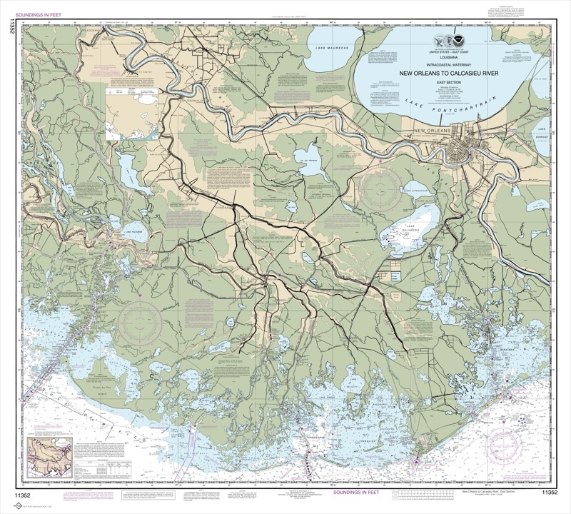 Intracoastal Waterway New Orleans to Calcasieu River East Section - <i>Chart #11352</i>