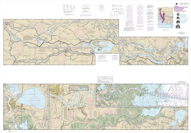 Intracoastal Waterway Morgan City to Port Allen, including the Atchafalaya River - <i>Chart #11354</i>