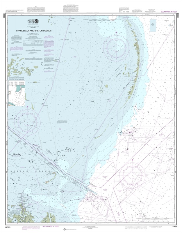 Chandeleur and Breton Sounds - <i>Chart #11363</i>