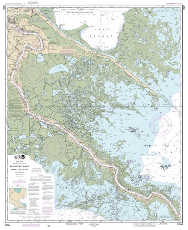 Mississippi River: Venice to New Orleans - <i>Chart #11364</i>