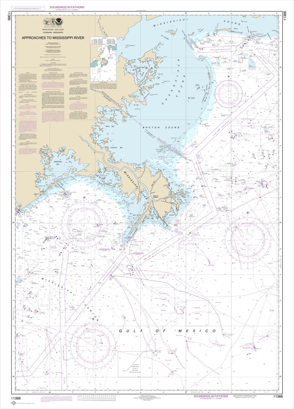 Approaches to the Mississippi River - <i>Chart #11366</i>