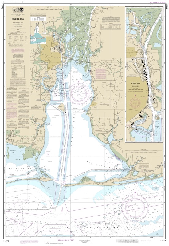 Mobile Bay Mobile Ship Channel-Northern End - <i>Chart #11376</i>