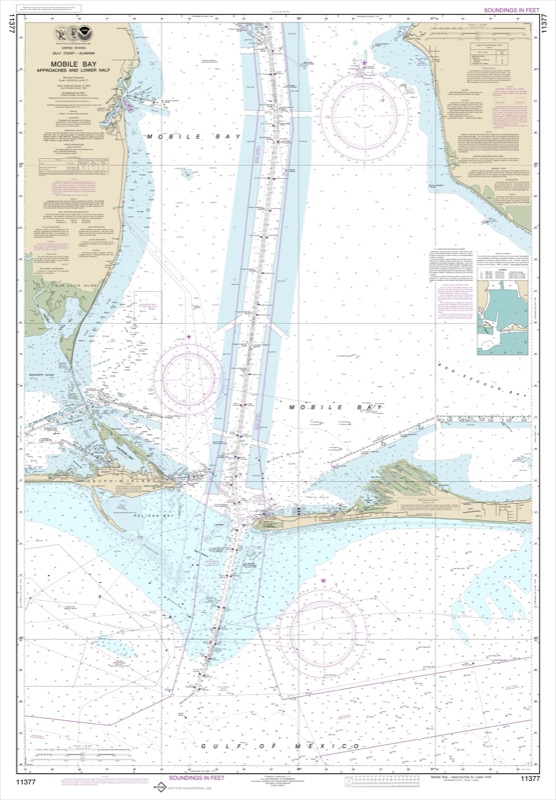 Mobile Bay Approaches and Lower Half - <i>Chart #11377</i>
