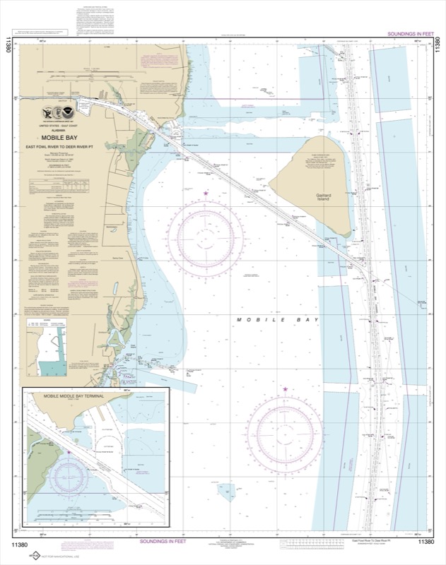Mobile Bay East Fowl River to Deer River Pt: Mobile Middle Bay Terminal - <i>Chart #11380</i>