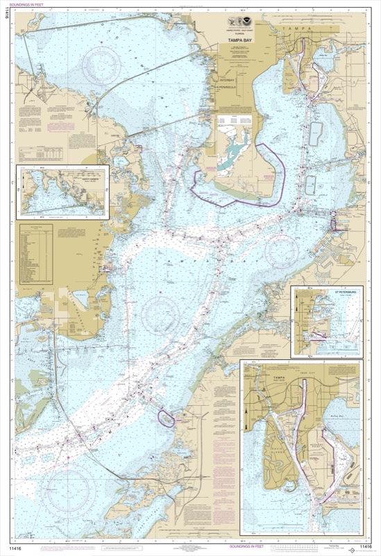 Tampa Bay; Safety Harbor; St. Petersburg; Tampa - <i>Chart #11416</i>