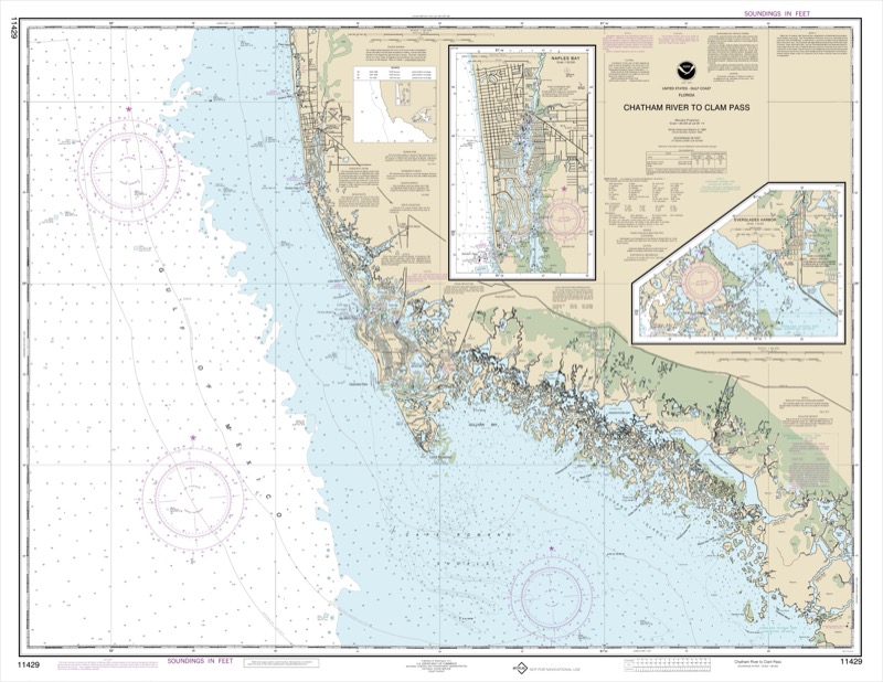 Chatham River to Clam Pass, Naples Bay, Everglades Harbor - <i>Chart #11429</i>