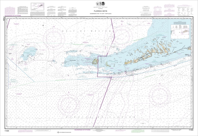 Florida Keys Sombrero Key to Dry Tortugas - <i>Chart #11434</i>