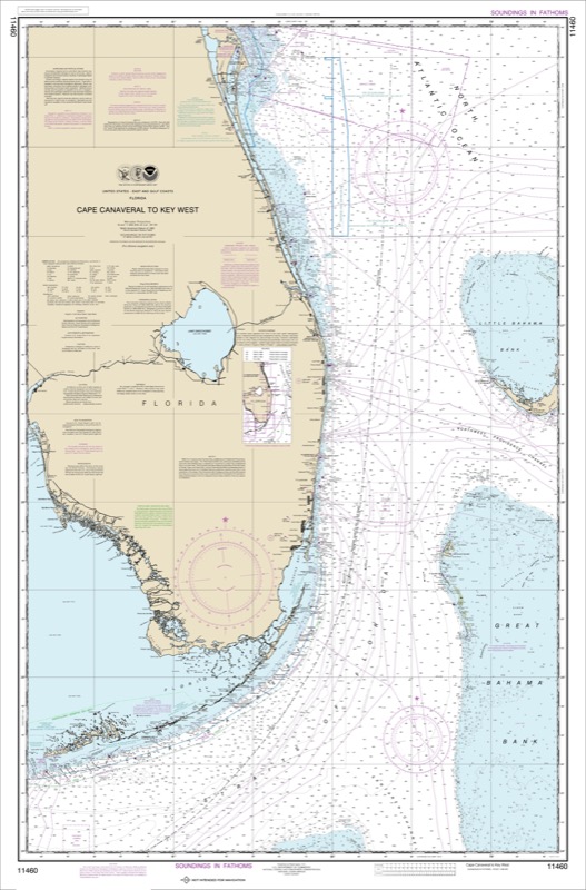 Cape Canaveral to Key West - <i>Chart #11460</i>