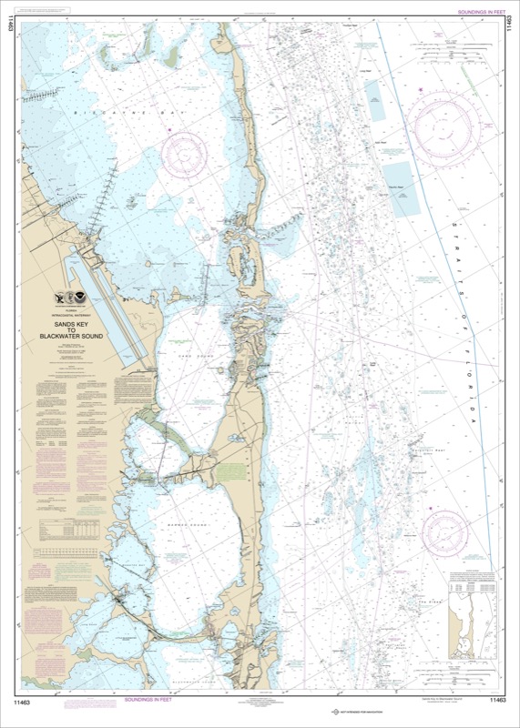 Intracoastal Waterway Sands Key to Blackwater Sound - <i>Chart #11463</i>