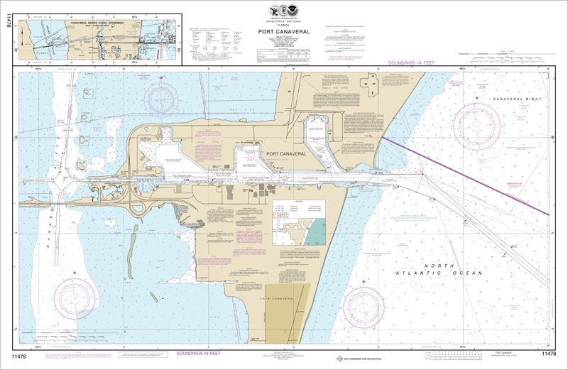 Port Canaveral; Canaveral Barge Canal E,tension - <i>Chart #11478</i>
