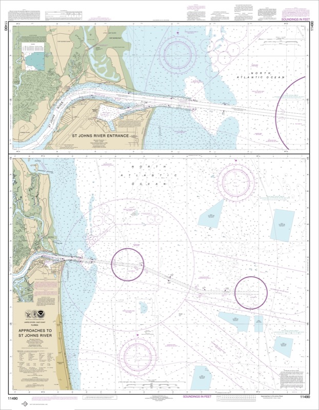 Approaches to St. Johns River: St. Johns River Entrance - <i>Chart #11490</i>