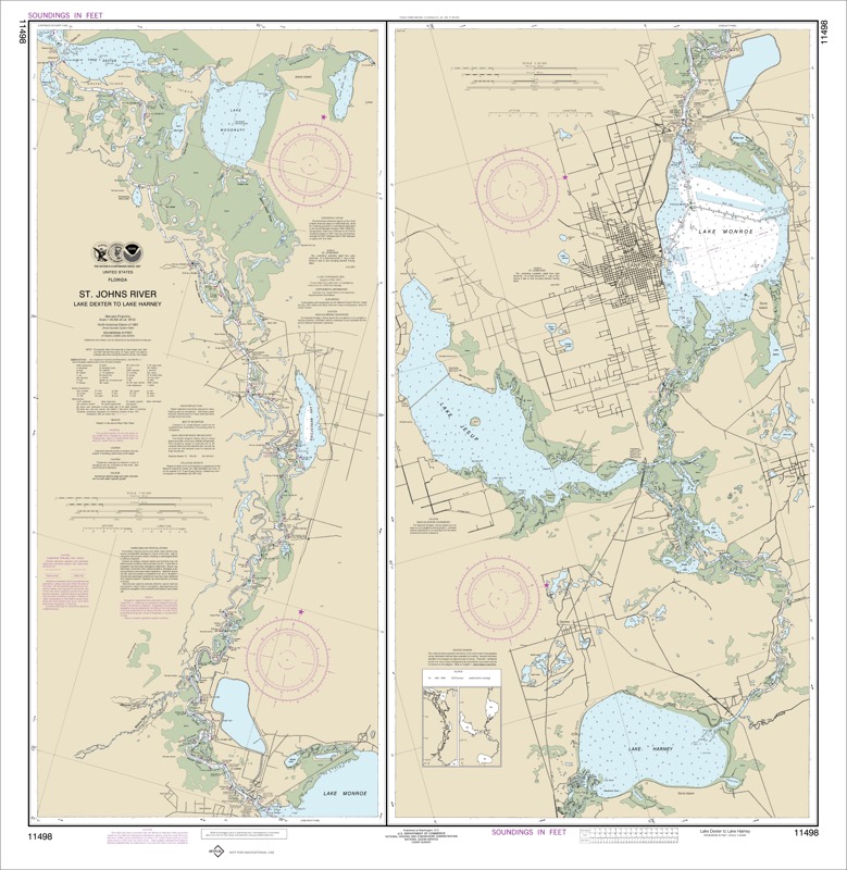 St. John's River Lake De,ter to Lake Harney - <i>Chart #11498</i>