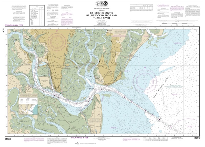 St. Simons Sound, Brunswick Harbor and Turtle River - <i>Chart #11506</i>