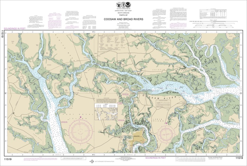 Parts of Coosaw and Broad Rivers - <i>Chart #11519</i>