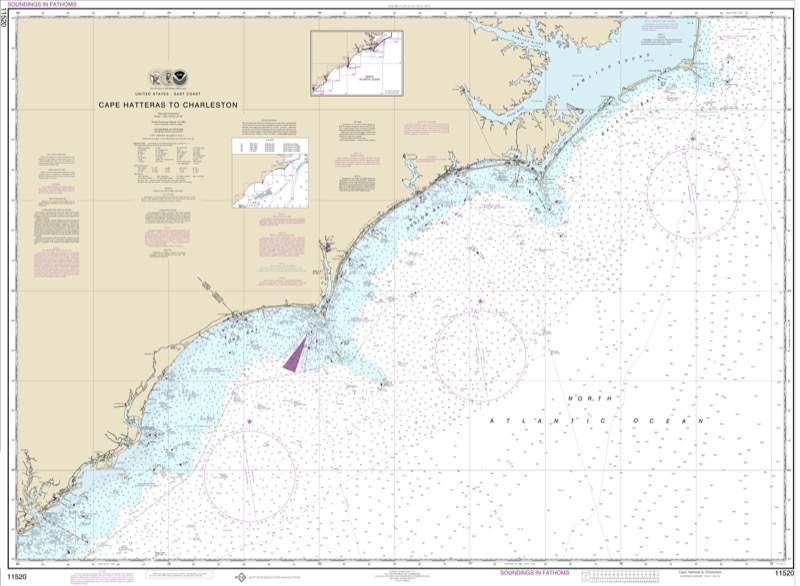 Cape Hatteras to Charleston - <i>Chart #11520</i>