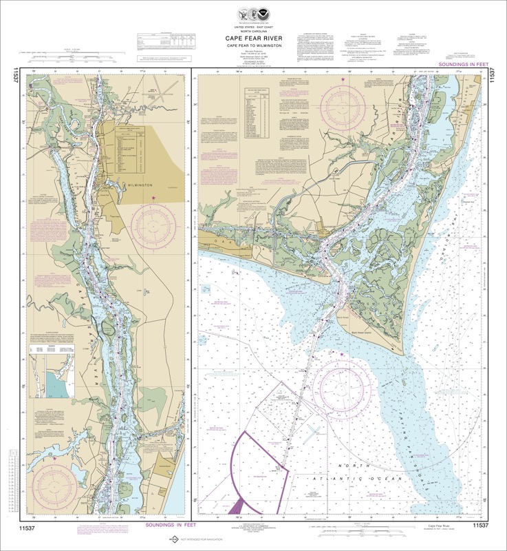 Cape Fear River Cape Fear to Wilmington - <i>Chart #11537</i>