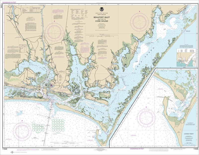 Beaufort Inlet and Part of Core Sound; Lookout Bight - <i>Chart #11545</i>