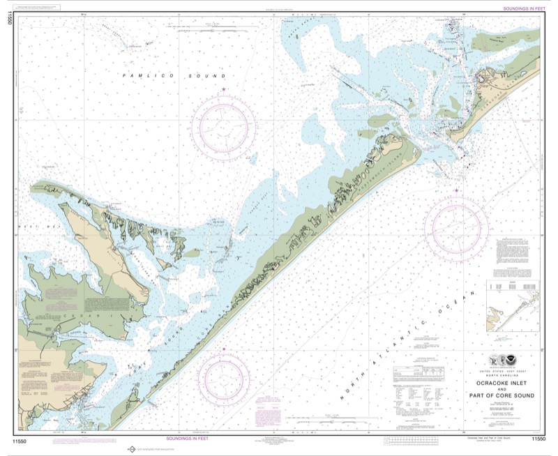 Ocracoke Inlet and Part of Core Sound - <i>Chart #11550</i>