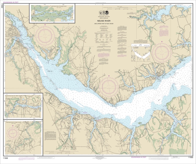 Neuse River and Upper Part of the Bay River - <i>Chart #11552</i>