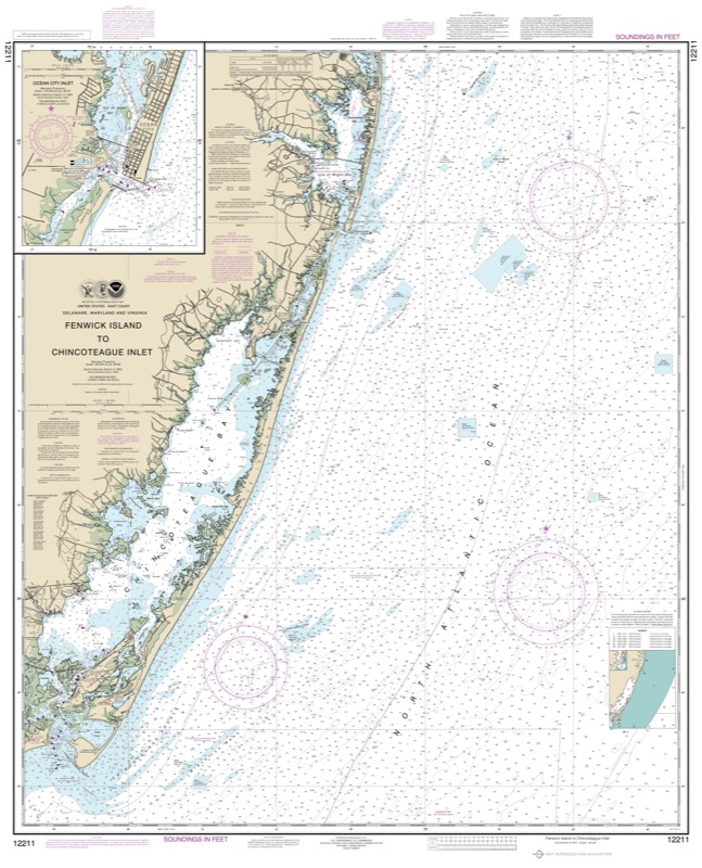 Fenwick Island to Chincoteague Inlet; Ocean City Inlet - <i>Chart #12211</i>