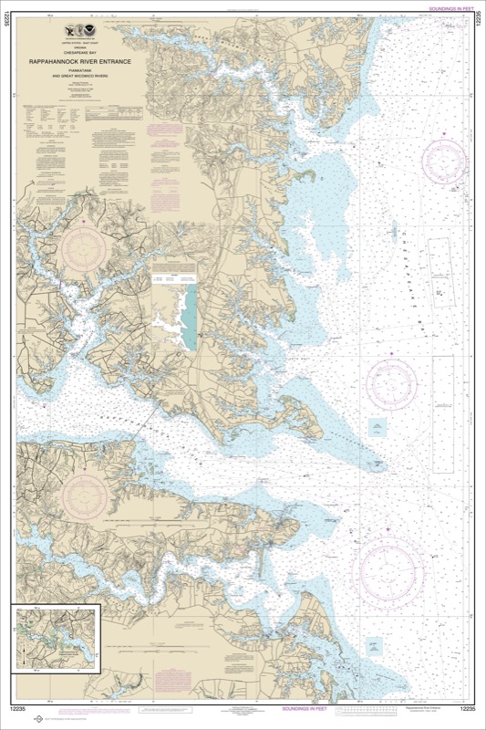 Chesapeake Bay Rappahannock River Entrance, Piankatank and Great Wicomico Rivers - <i>Chart #12235</i>