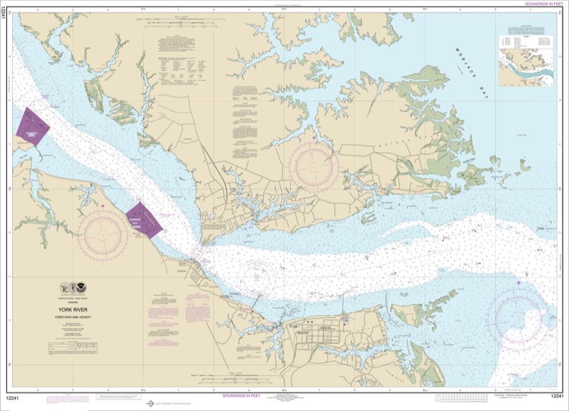 York River Yorktown and Vicinity - <i>Chart #12241</i>