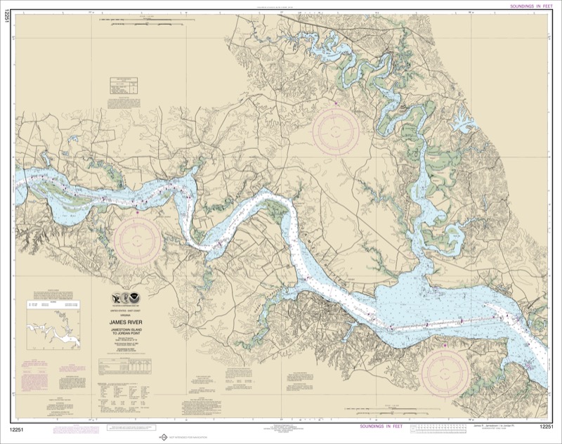 James River Jamestown Island to Jordan Point - <i>Chart #12251</i>