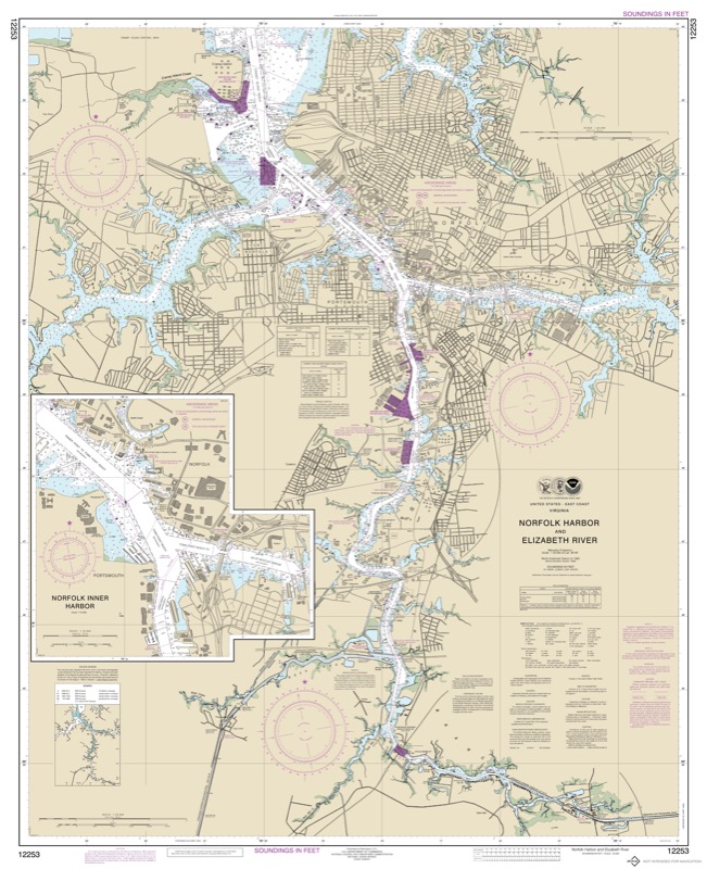 Norfolk Harbor and Elizabeth River - <i>Chart #12253</i>
