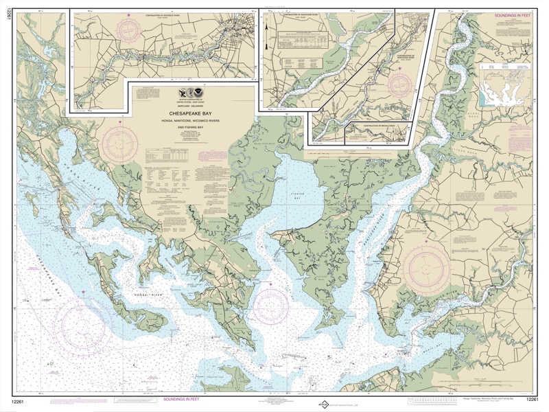 Chesapeake Bay Honga, Nanticoke, Wicomico Rivers and Fishing Bay - <i>Chart #12261</i>
