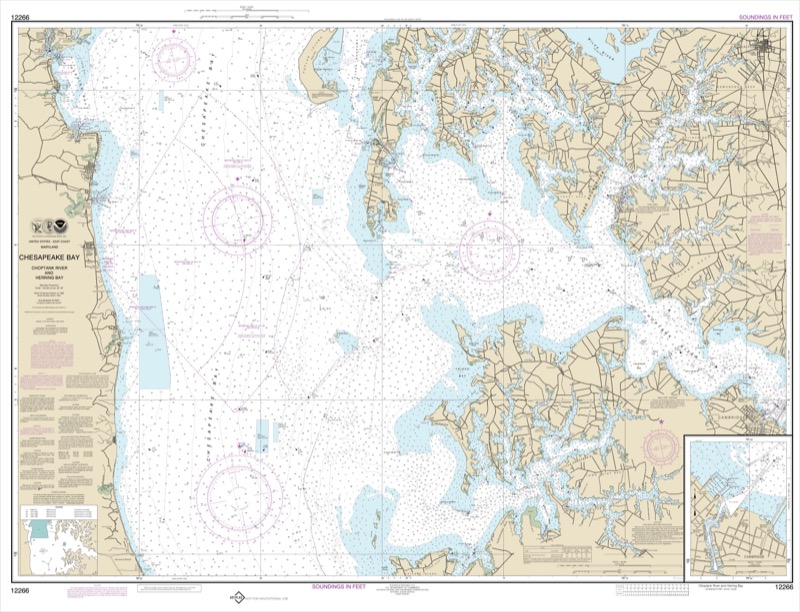 Chesapeake Bay Choptank River and Herring Bay; Cambridge - <i>Chart #12266</i>