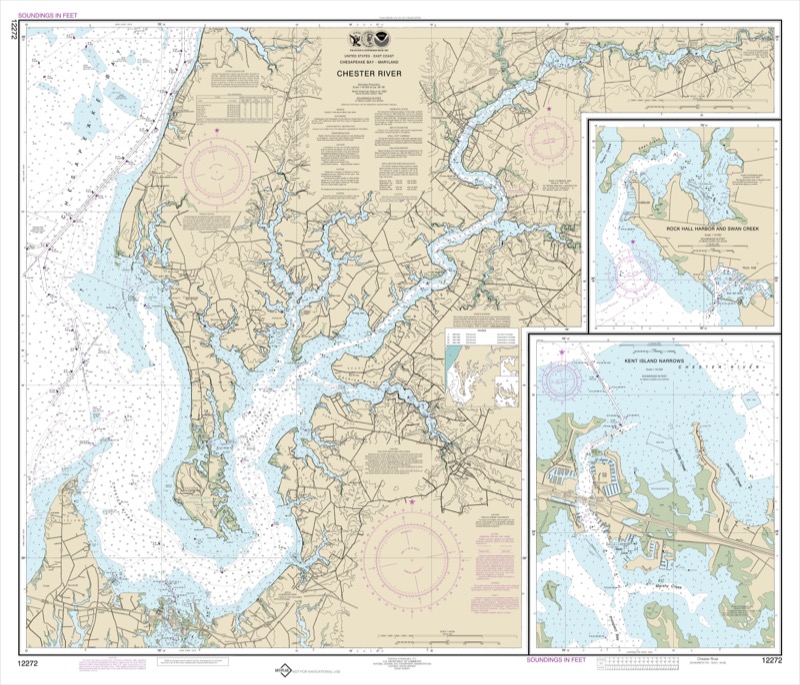 Chester River; Kent Island Narrows, Rock Hall Harbor and Swan Creek - <i>Chart #12272</i>