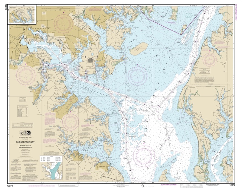 Chesapeake Bay Approaches to Baltimore Harbor - <i>Chart #12278</i>