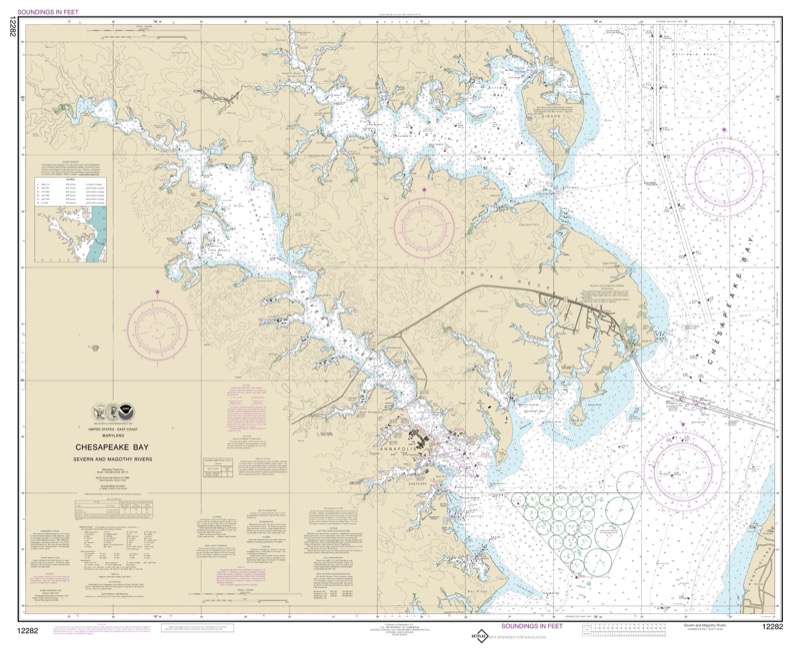 Chesapeake Bay Severn and Magothy Rivers - <i>Chart #12282</i>