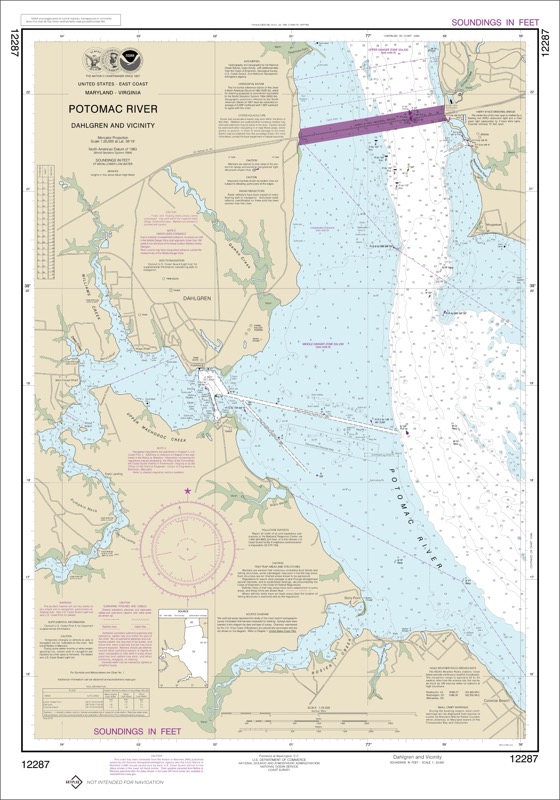 Potomac River Dahlgren and Vicinity - <i>Chart #12287</i>