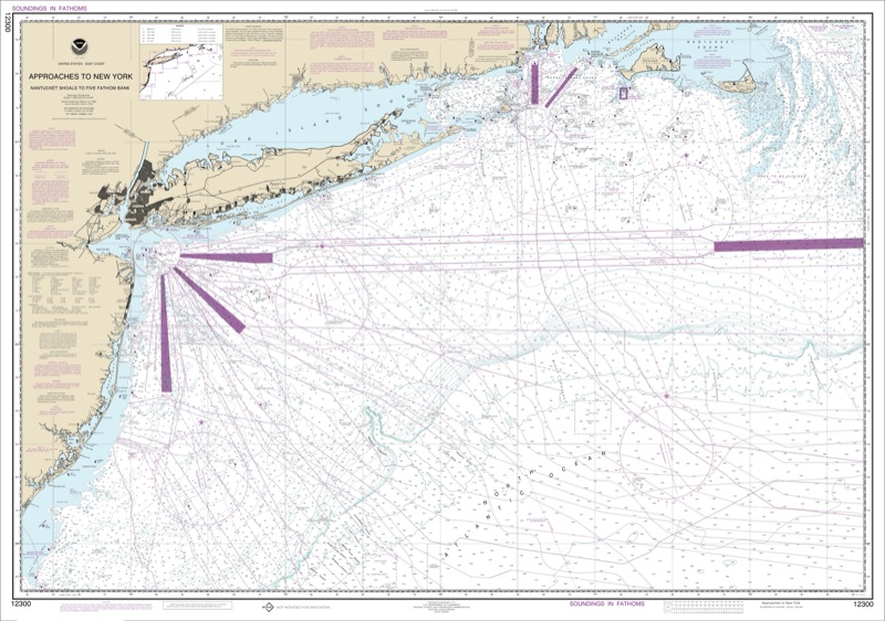 Approaches to New York, Nantucket Shoals to Five Fathom Bank - <i>Chart #12300</i>