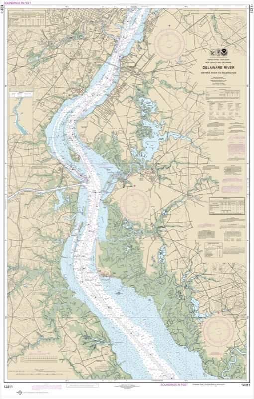 Delaware River Smyrna River to Wilmington - <i>Chart #12311</i>