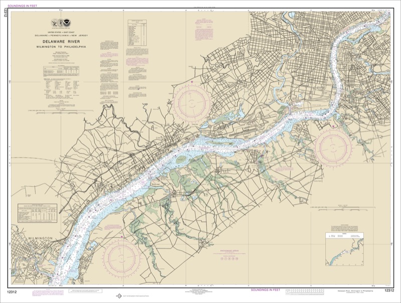 Delaware River Wilmington to Philadelphia - <i>Chart #12312</i>