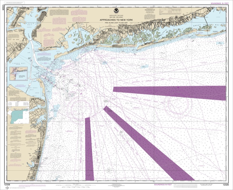 Approaches to NY - Fire Island Light to Sea Girt - <i>Chart #12326</i>