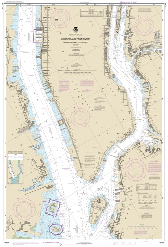Hudson and East Rivers Governors Island to 67th Street - <i>Chart #12335</i>