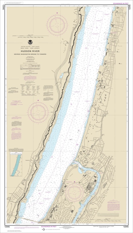 Hudson River George Washington Bridge to Yonkers - <i>Chart #12345</i>