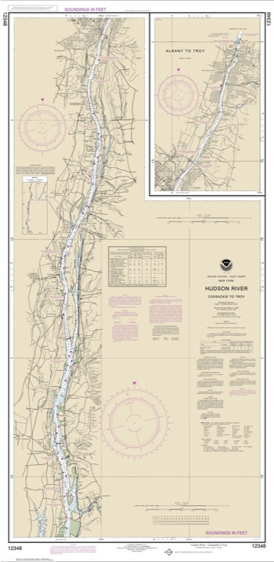 Hudson River Cosackie to Troy - <i>Chart #12348</i>