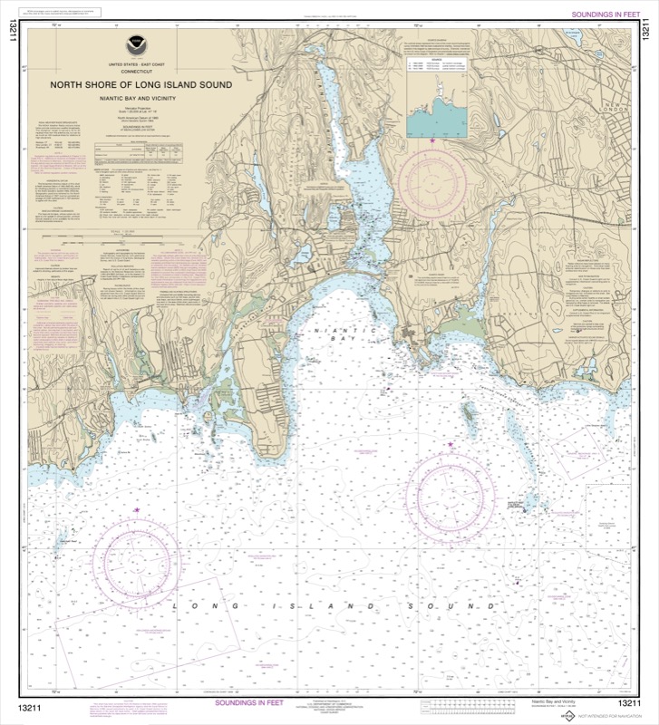 North Shore of Long Island Sound: Niantic Bay and Vicinity - <i>Chart #13211</i>
