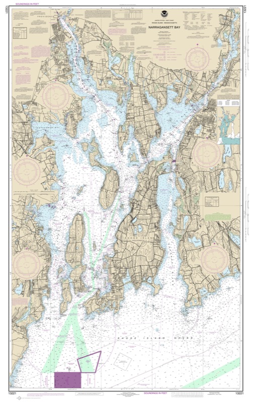 Narragansett Bay, Includes Providence and Fall River - <i>Chart #13221</i>